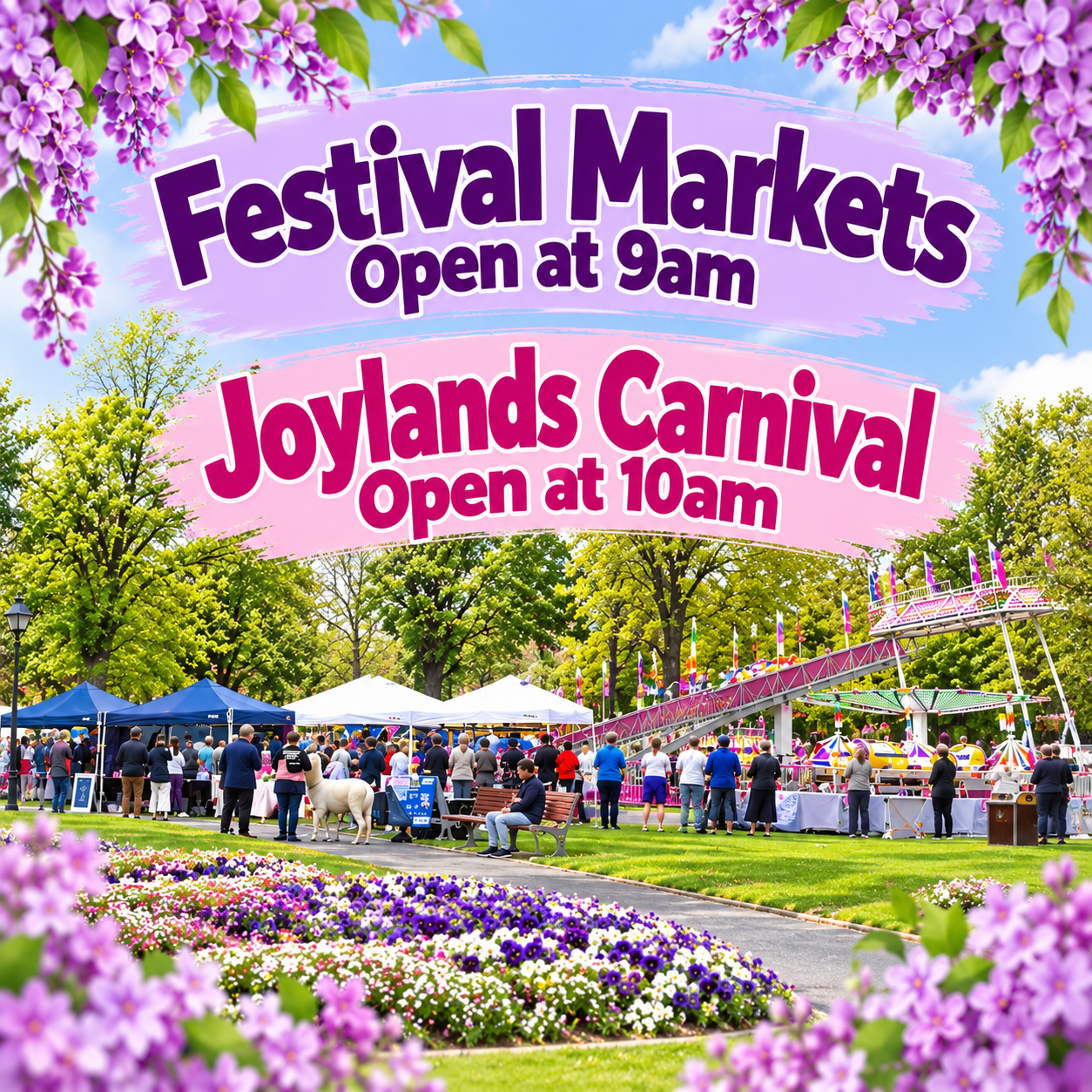 Spring Festival Markets Poster - Goulburn Lilac City Festival